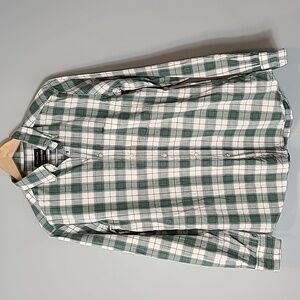 MASSIMO DUTTI Slim Fit Button Down‎ Shirt Mens Size Medium Heritage Green Plaid